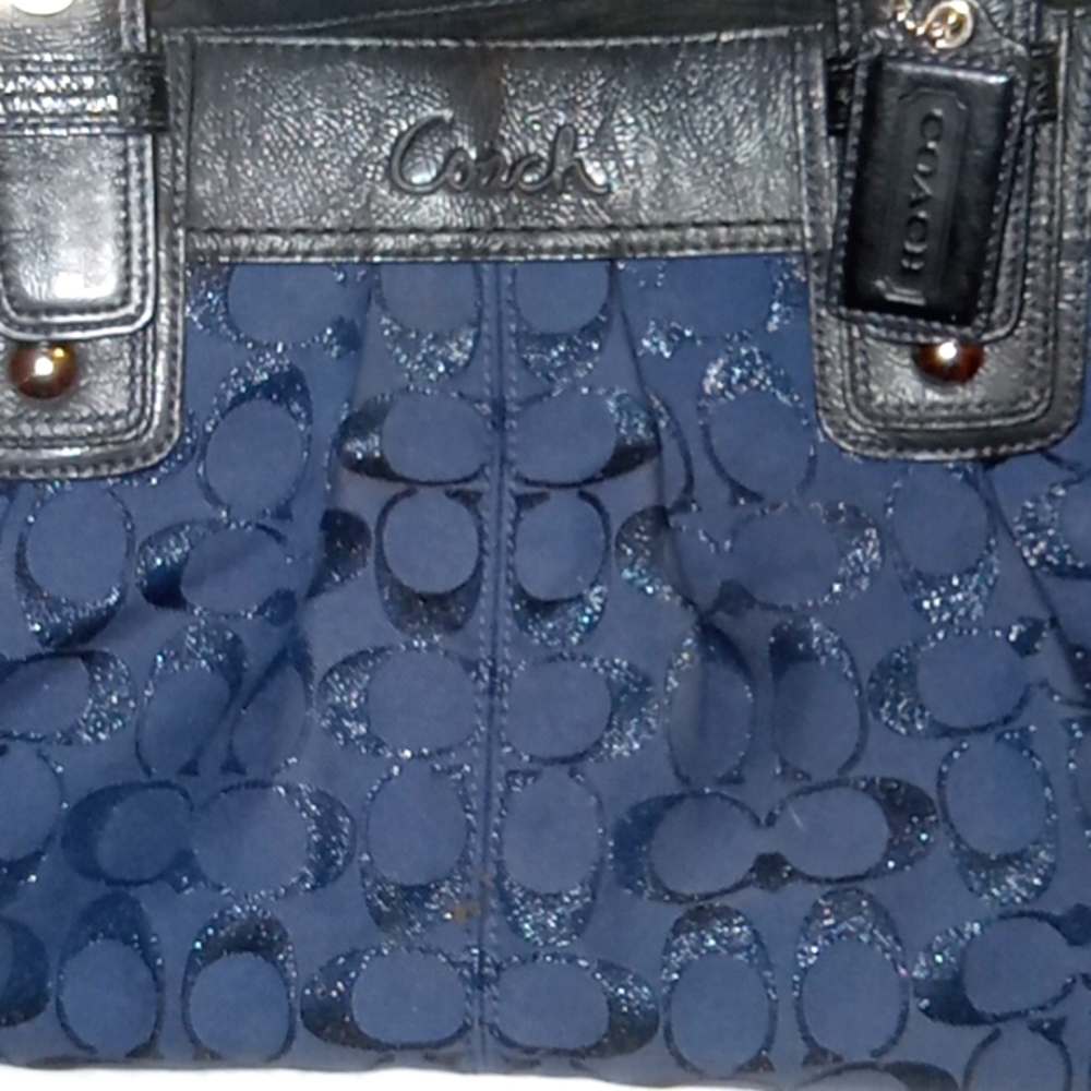 COACH navy and black patent handbag.  Great condition.
